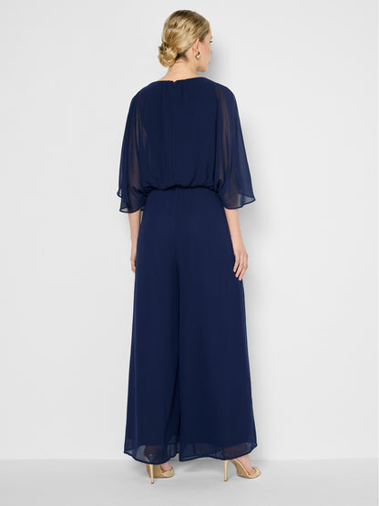 Carla Navy Georgette Jumpsuit
