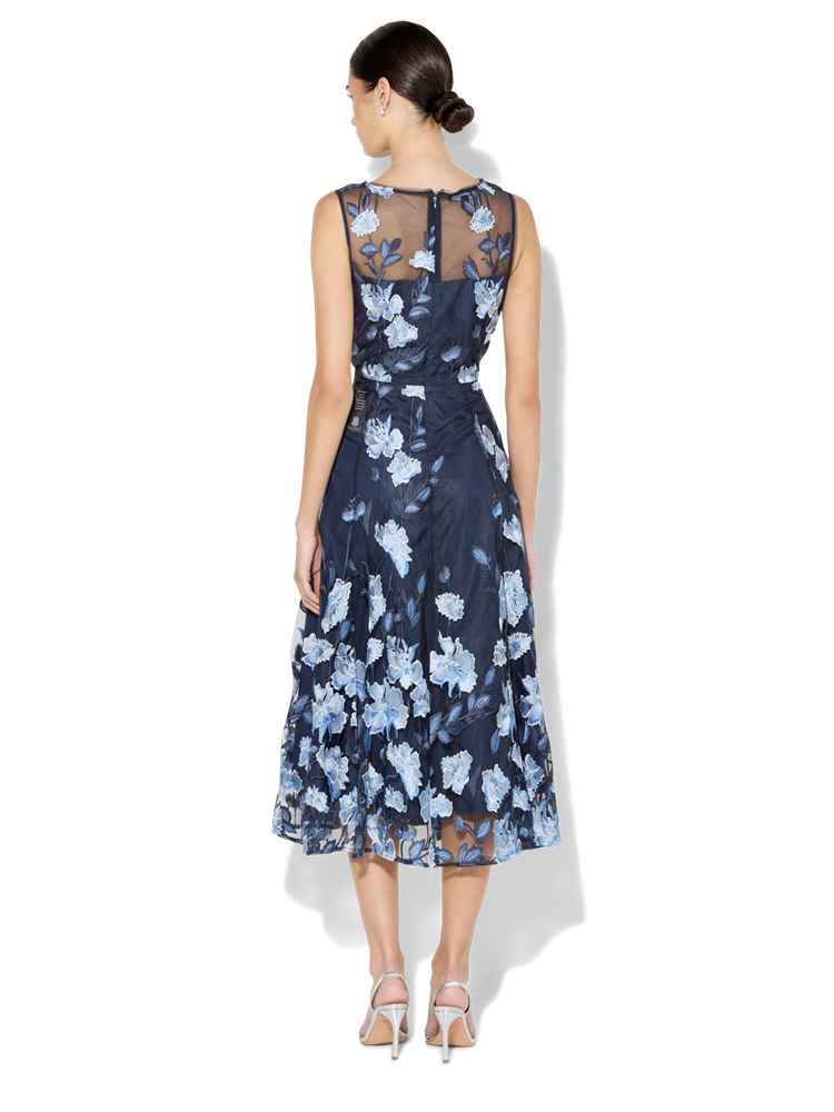 Clara Sky Blue Embroidered Dress