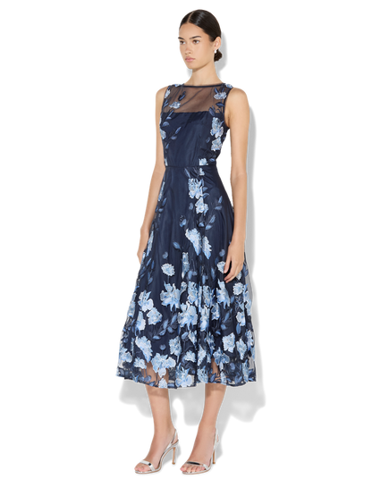 Clara Sky Blue Embroidered Dress
