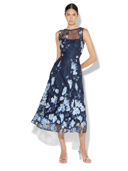 Clara Sky Blue Embroidered Dress