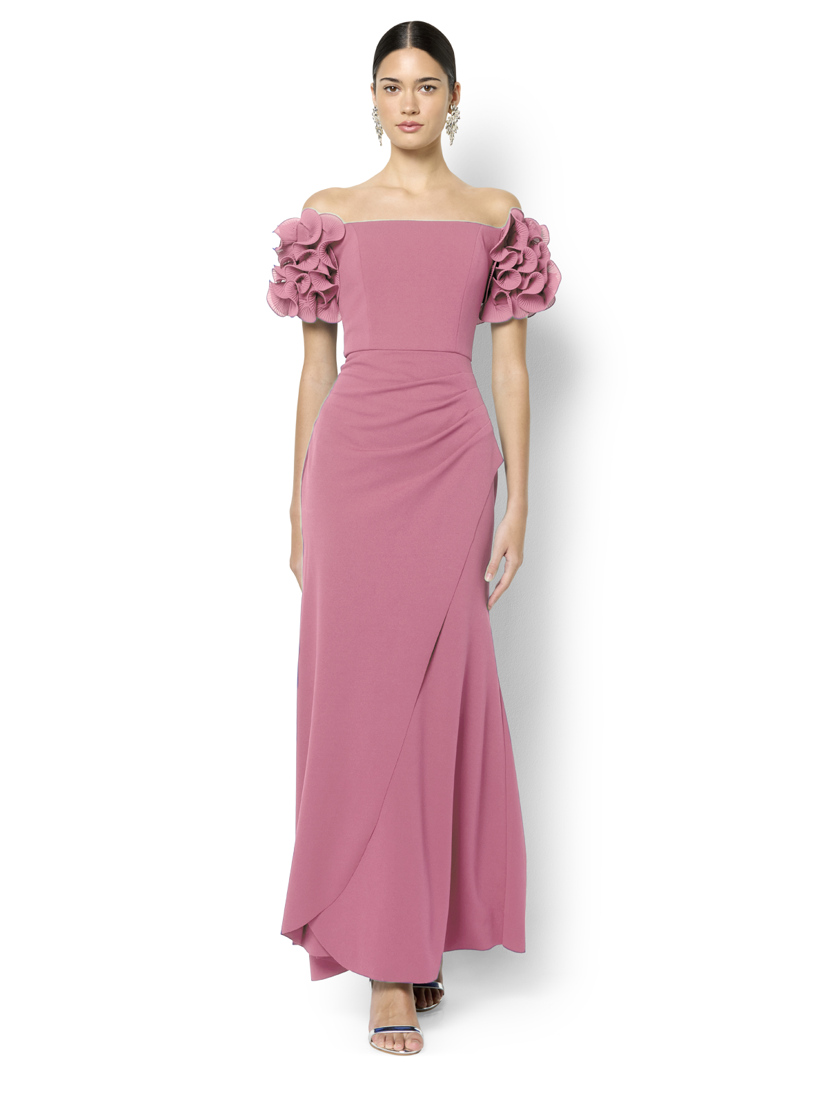 Diana Pink Ruffle Sleeve Gown