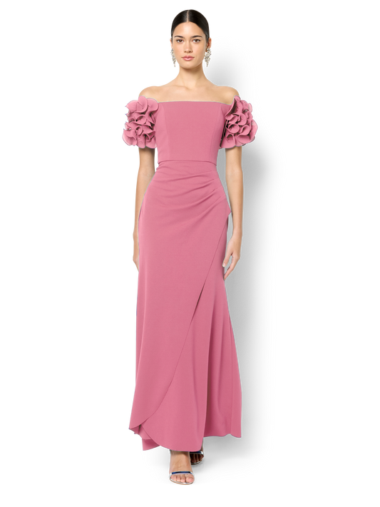 Diana Pink Ruffle Sleeve Gown