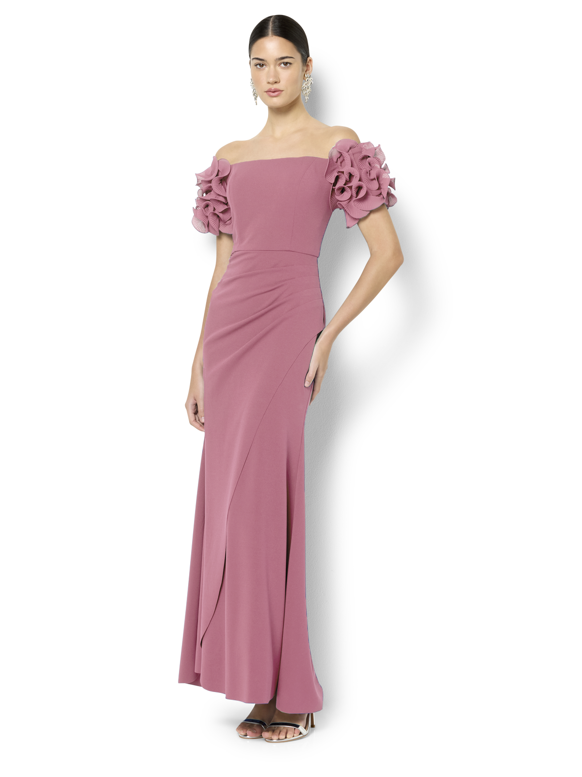 Diana Pink Ruffle Sleeve Gown