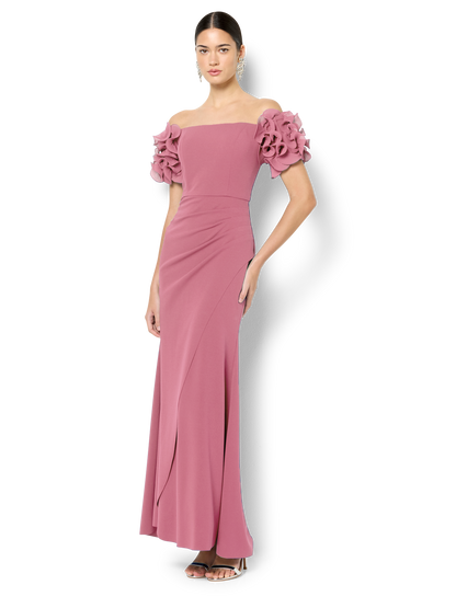 Diana Pink Ruffle Sleeve Gown