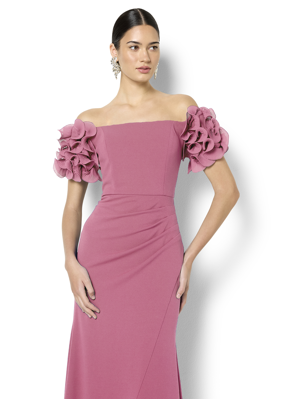 Diana Pink Ruffle Sleeve Gown