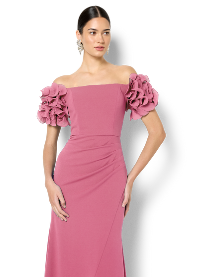 Diana Pink Ruffle Sleeve Gown