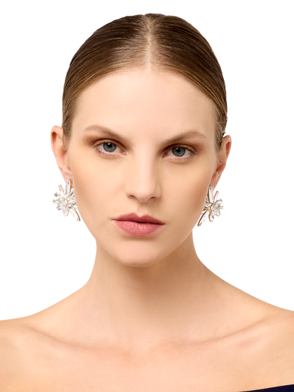 Sunni Silver Crystal Earrings