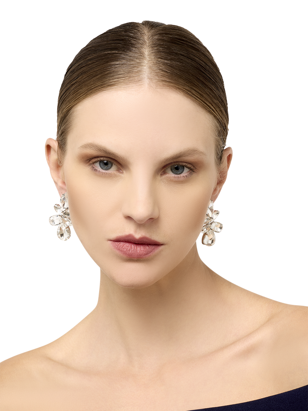 Maude Silver Crystal Earrings