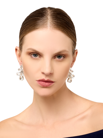 Maude Silver Crystal Earrings