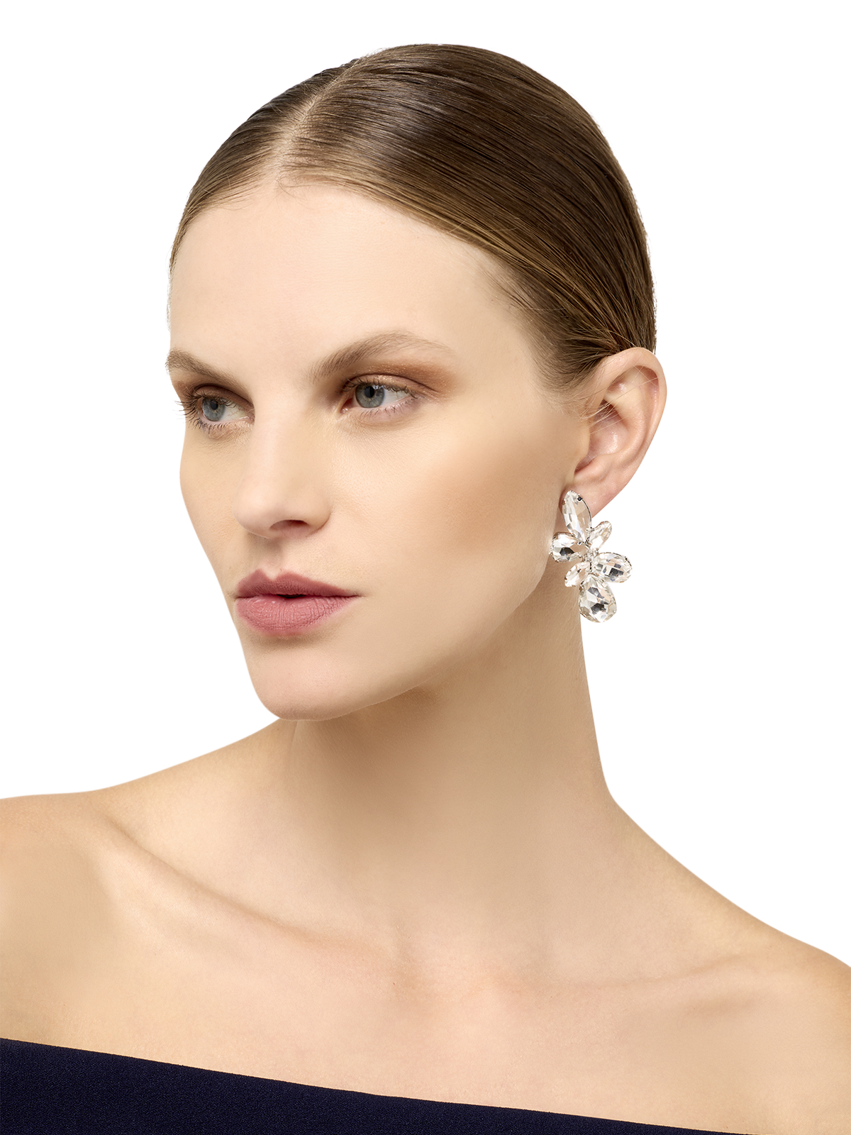 Maude Silver Crystal Earrings
