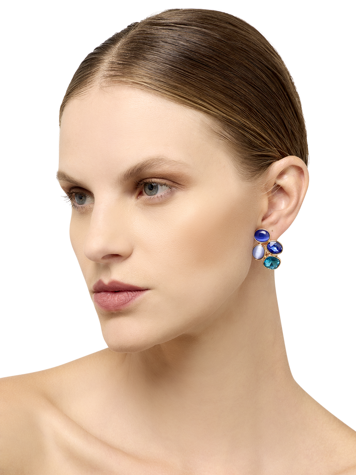 Helen Sky Blue Cluster Earrings