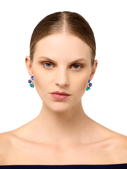 Helen Sky Blue Cluster Earrings