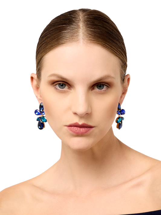 Maude Blue Crystal Earrings
