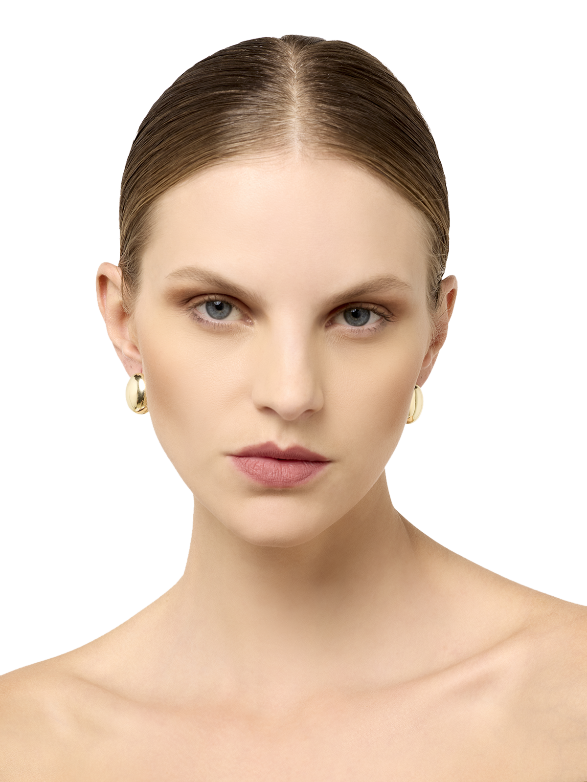 Bridy Gold Button Earrings