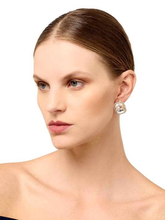 Bea Silver Crystal Earrings