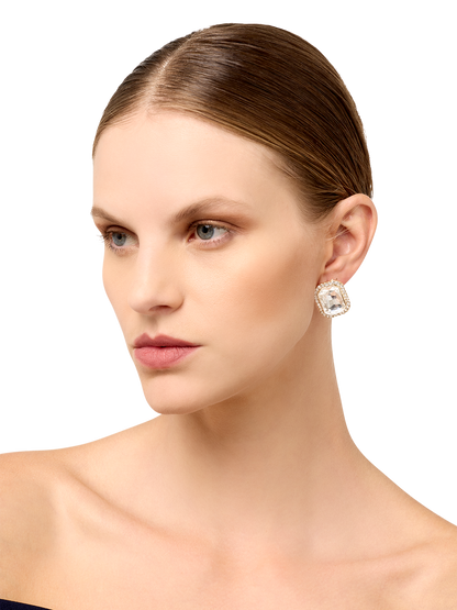 Bea Silver Crystal Earrings