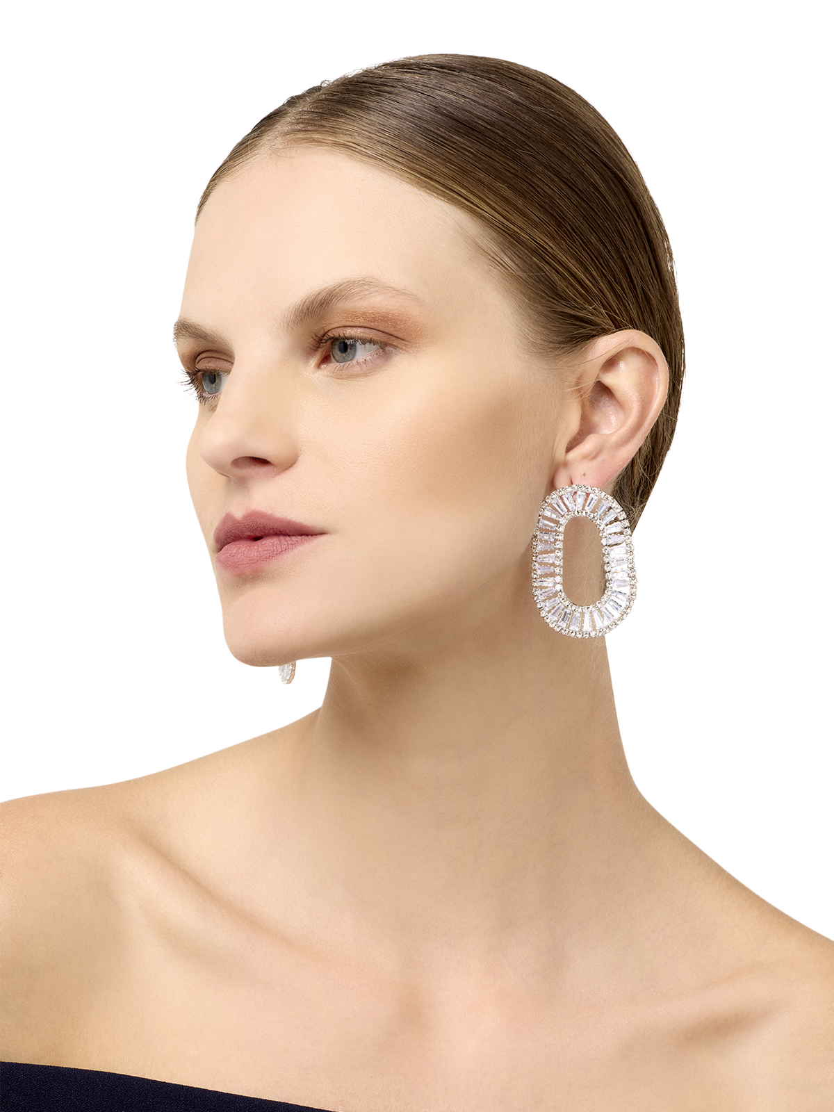 Cami Silver Crystal Earrings
