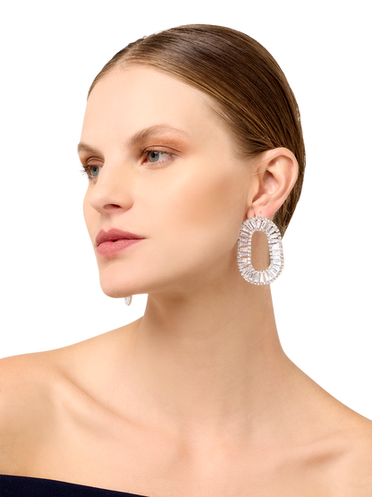 Cami Silver Crystal Earrings
