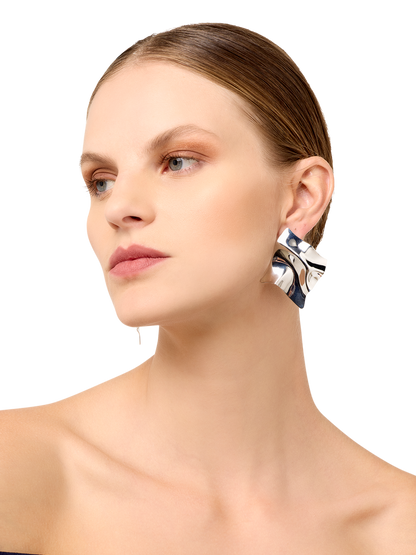Willa Silver Crinkle Earrings
