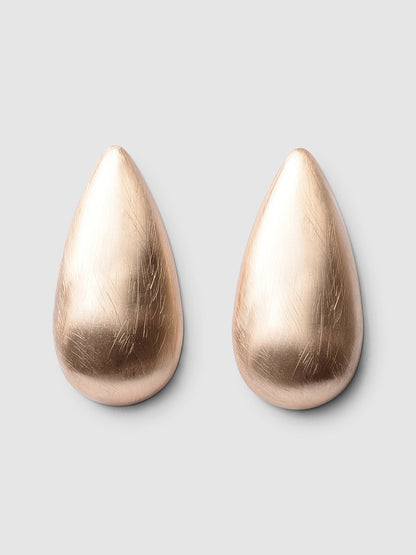 Elara Brushed Gold Metal Earrings