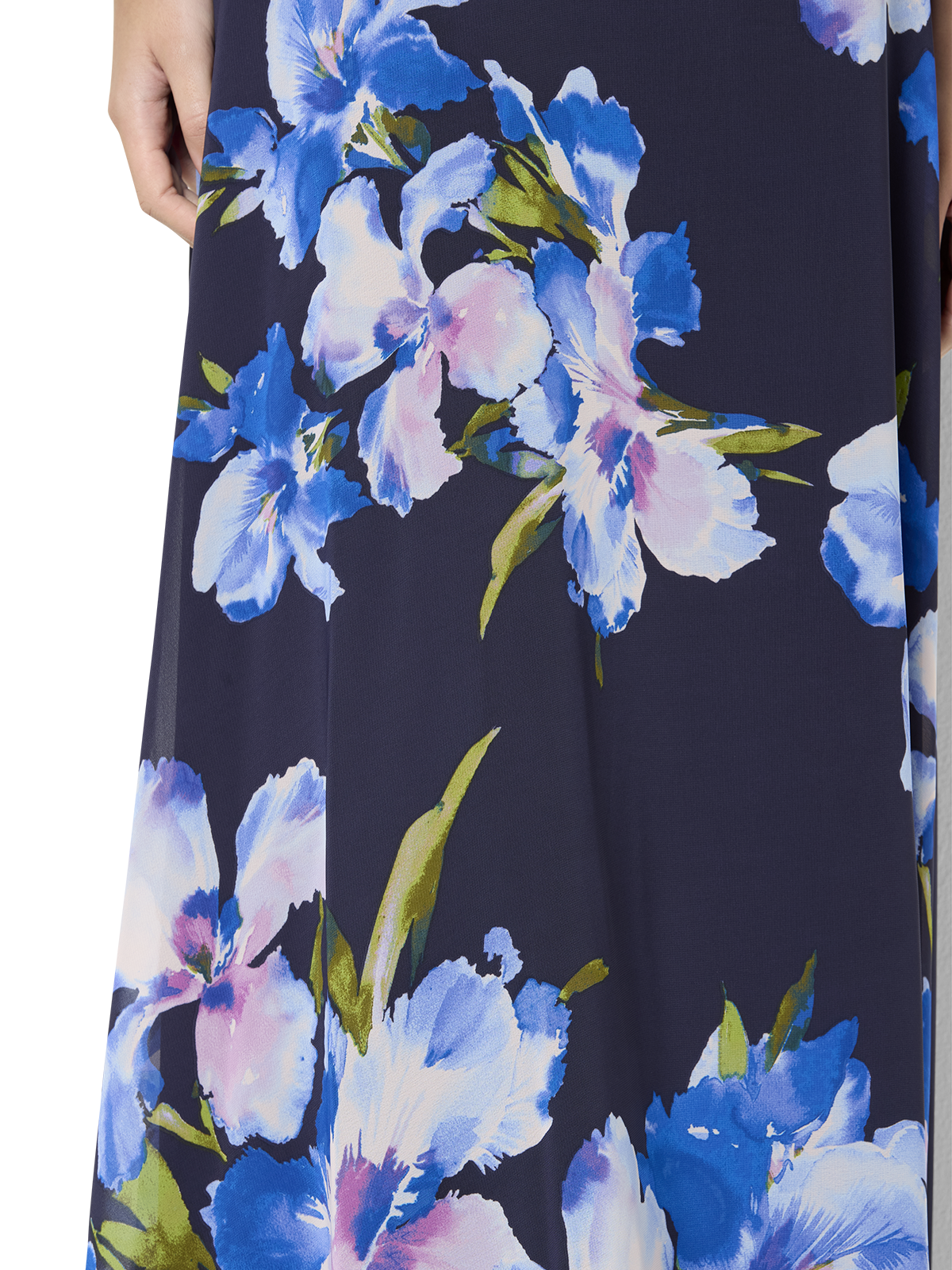 Eliana Navy Floral Print Halter Dress