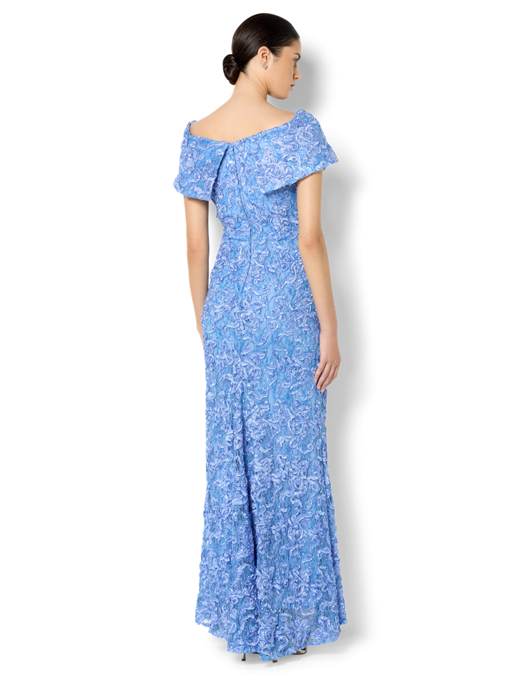 Emerson Sky Blue Off The Shoulder Gown