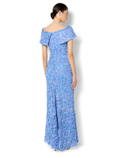 Emerson Sky Blue Off The Shoulder Gown