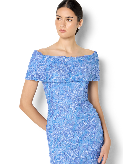 Emerson Sky Blue Off The Shoulder Gown