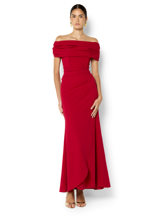 Emory Red Off the Shoulder Gown