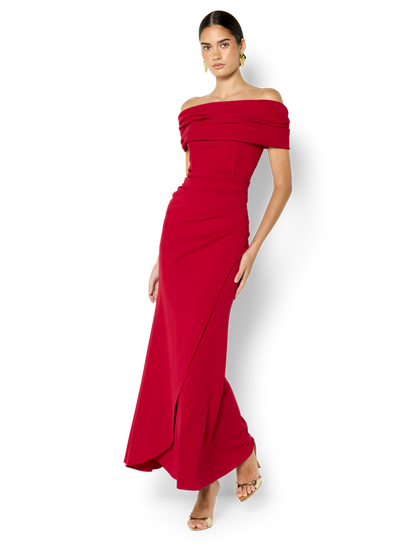 Emory Red Off the Shoulder Gown