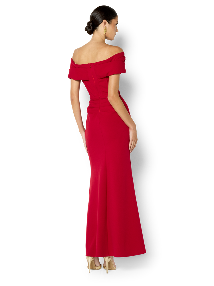Emory Red Off the Shoulder Gown