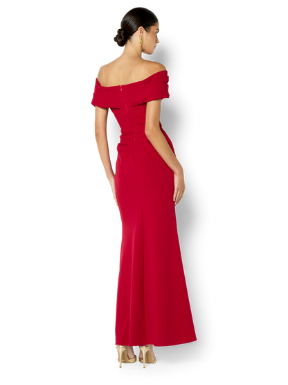 Emory Red Off the Shoulder Gown