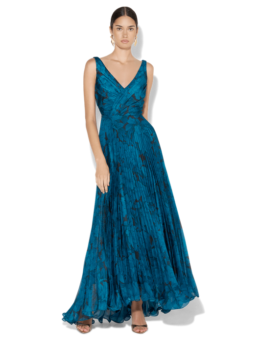 Eden Petrol Floral Printed Dress