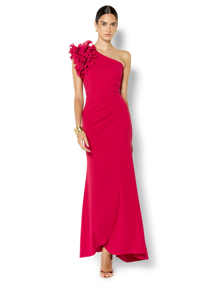 Elle Hot Pink One Shoulder Gown