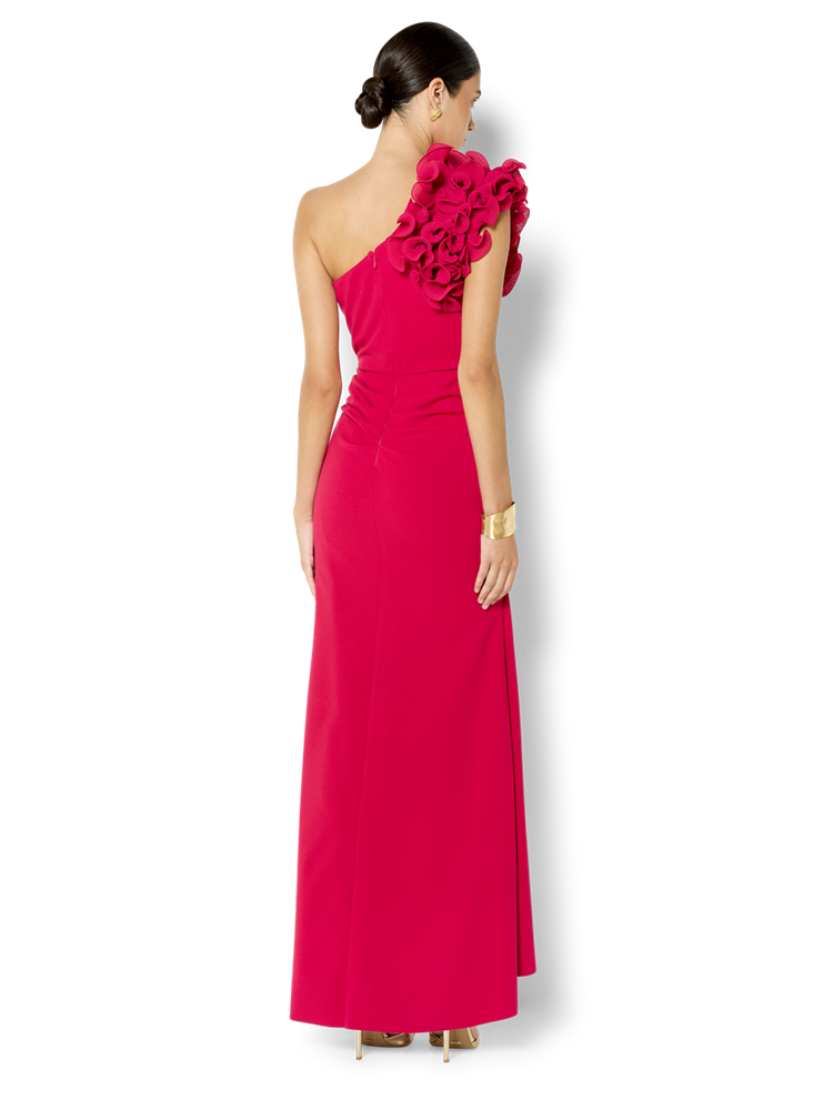Elle Hot Pink One Shoulder Gown