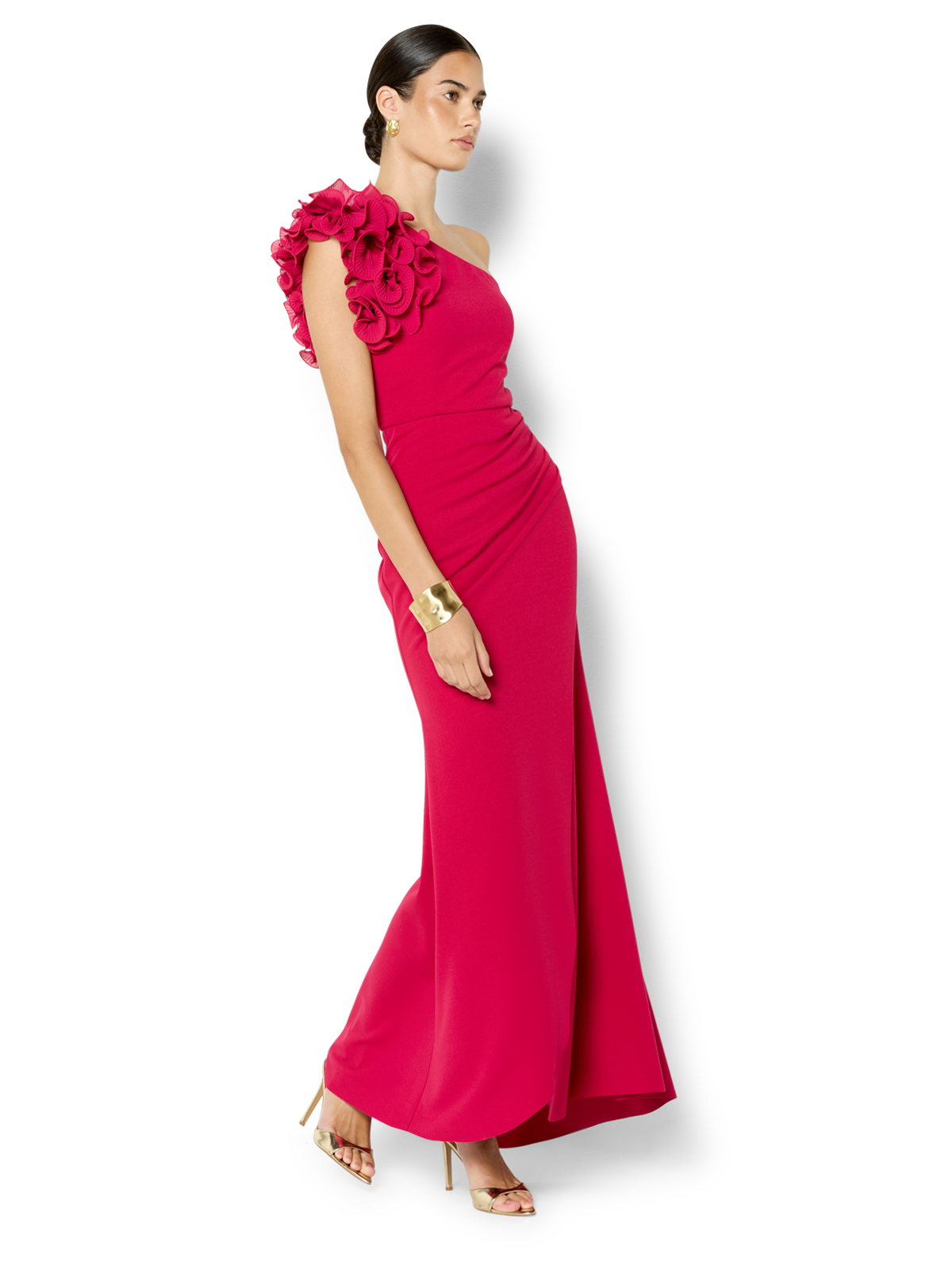 Elle Hot Pink One Shoulder Gown