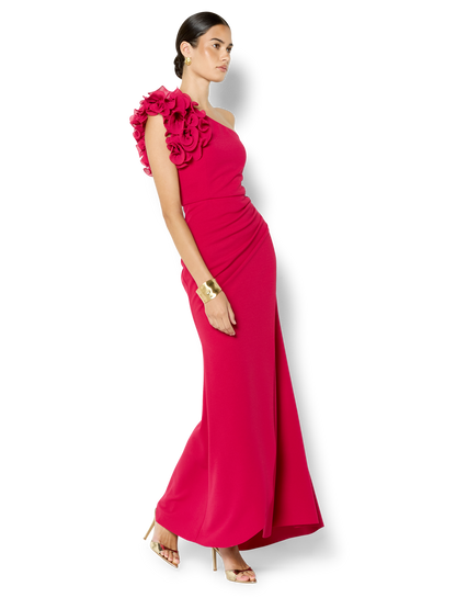 Elle Hot Pink One Shoulder Gown