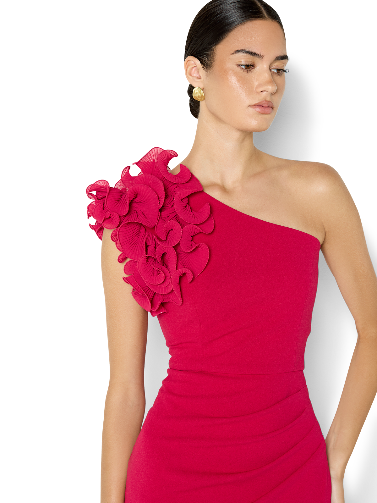 Elle Hot Pink One Shoulder Gown