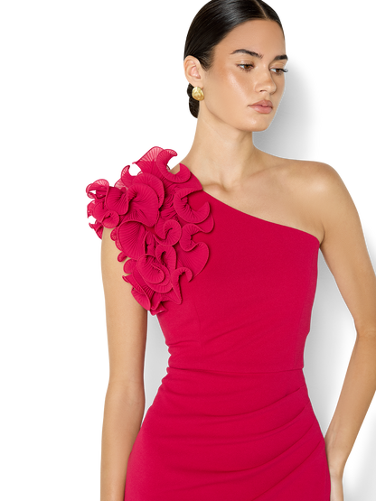Elle Hot Pink One Shoulder Gown