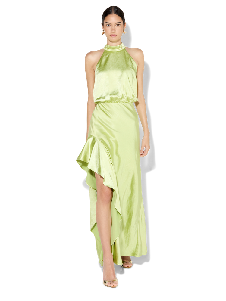 Emery Matcha Satin Gown