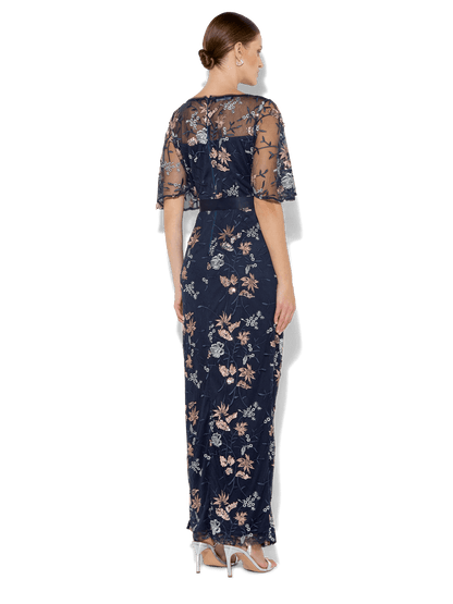 Florence Navy Embroidered Gown