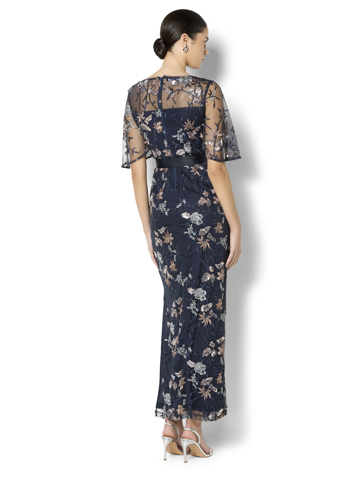 Florence Navy Embroidered Gown