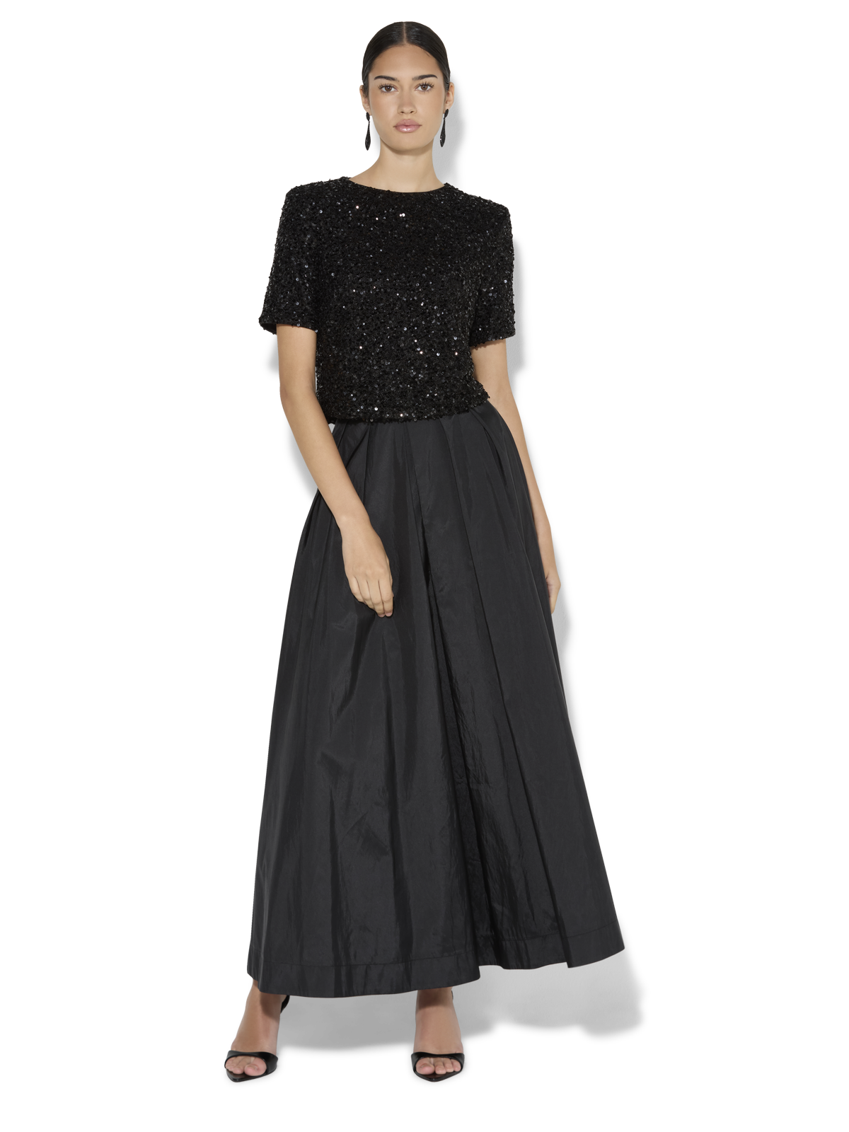 Lux Black Taffeta Skirt