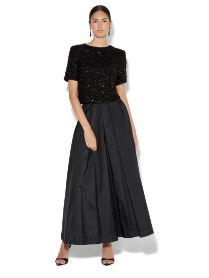 Lux Black Taffeta Skirt
