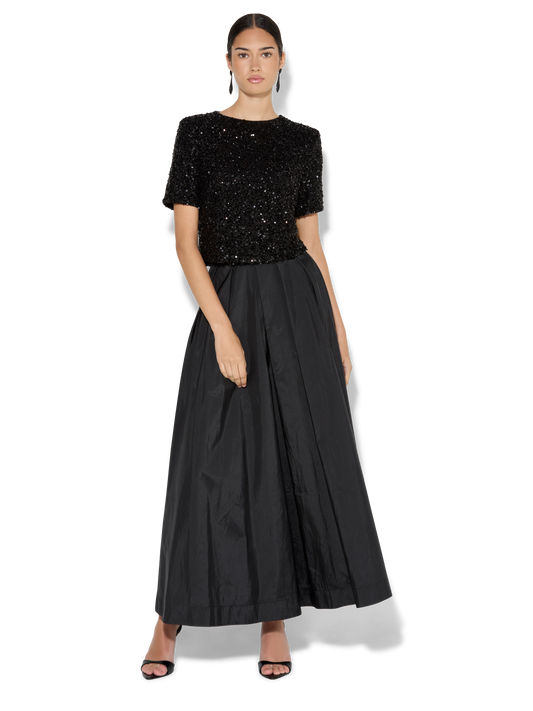 Lux Black Taffeta Skirt