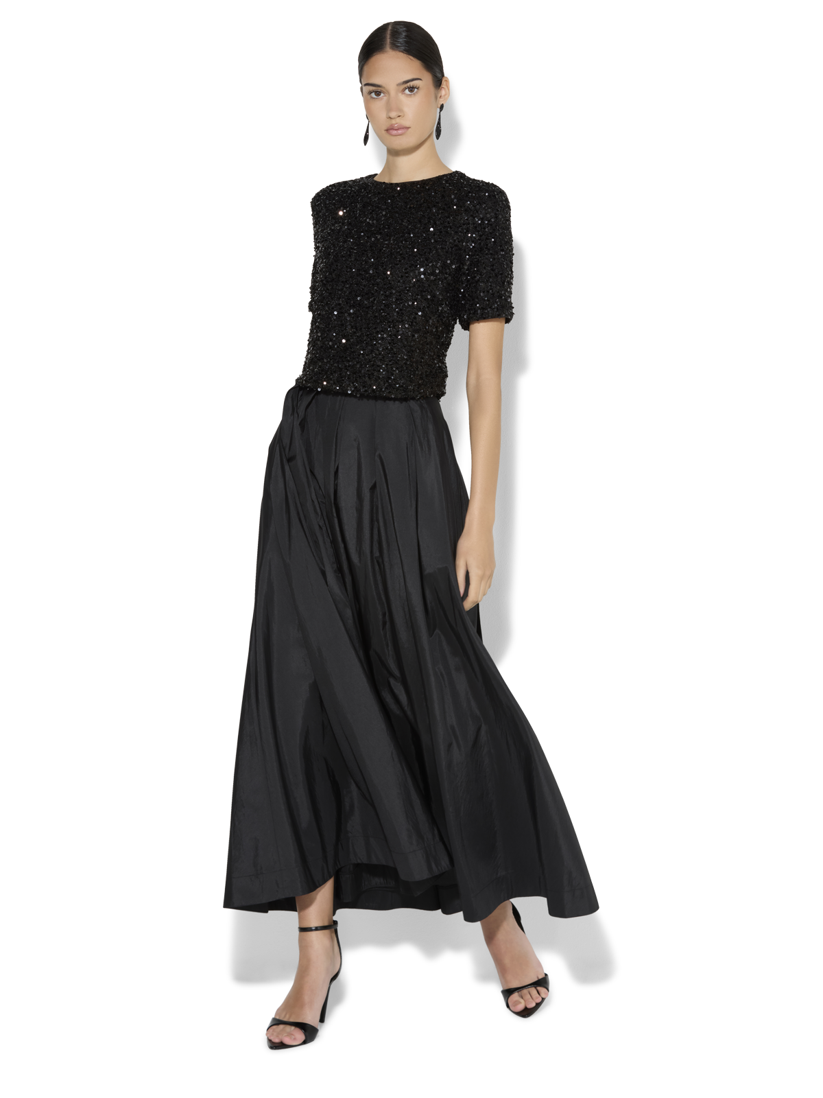 Lux Black Taffeta Skirt