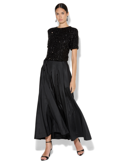 Lux Black Taffeta Skirt