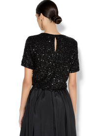 Ginger Black Sequin Top - Montique Clothing