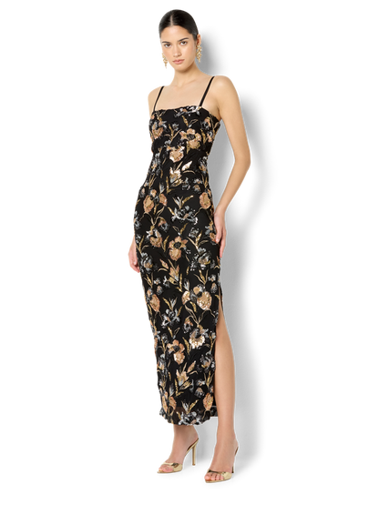 Harlow Black & Gold Sequin Gown