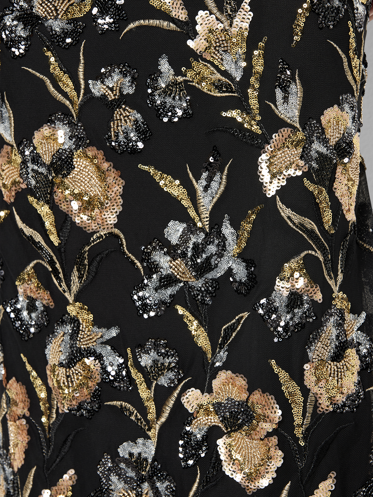 Harlow Black & Gold Sequin Gown